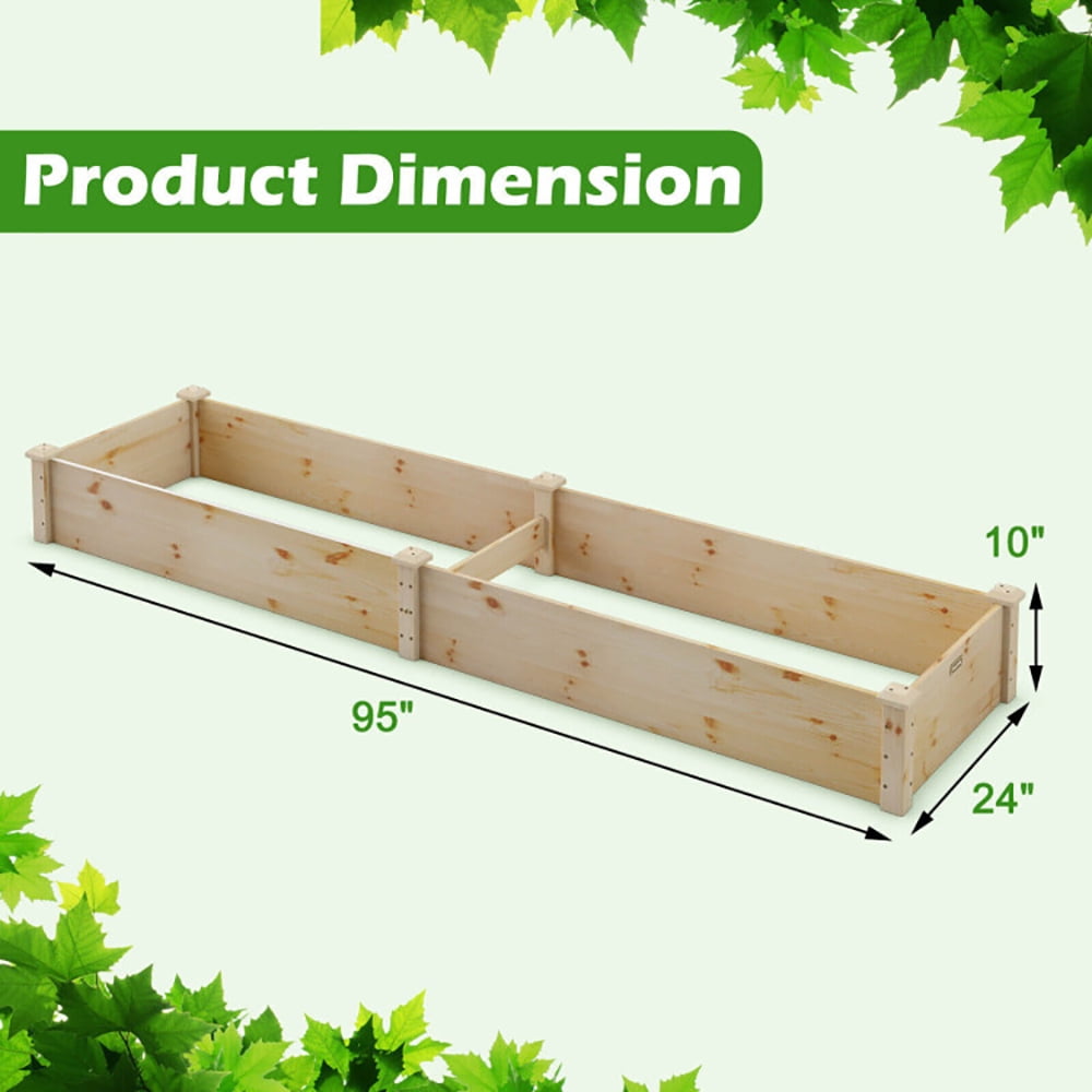 Spaco Wooden Raised Garden Bed Outdoor for Vegetables Flowers Fruit, Outdoor Elevated Flower Box for Backyard/Patio/Gardener