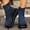 #210-Navy, variant on Wowcloth Women's Fashion Casual Winter Ankle Boots – Elastic Cuff Round Toe with Chunky Wedge Heel for Everyday Winter Wear