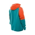 thumbnail image 3 of Men's New Era  Aqua Miami Dolphins Combine Authentic Color Block Raglan Pullover Hoodie, 3 of 5