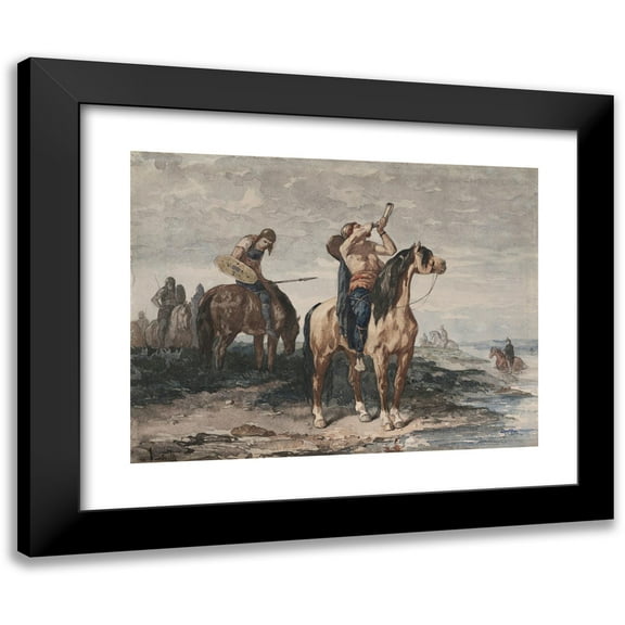 Evariste-Vital Luminais 14x12 Black Modern Framed Museum Art Print Titled - The Merovingians (circa 1870S -1880s)