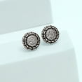 thumbnail image 4 of LeCalla 925 Sterling Silver Hypoallergenic CZ Classic Round Antique MEDIUM Stud Earrings for Women and Teen 15MM, 4 of 8