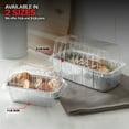 thumbnail image 4 of Disposable Aluminum Loaf Pans with Lids, 2 Lb (30 Pack) Foil Baking Tins with Plastic Lid, Tin Pan with Cover for Cake, Banana Bread, Meatloaf, Mini Lasagna, Drip Trays - Stock Your Home, 4 of 7