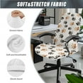 thumbnail image 3 of SCRAWLGOD Paws Beige 3 Pieces Set Stretchable Office Chair Cover with Arm Rest Protector Comfortable Gaming Chair Slipcover Removable Boss Chair Cover, S, 3 of 7