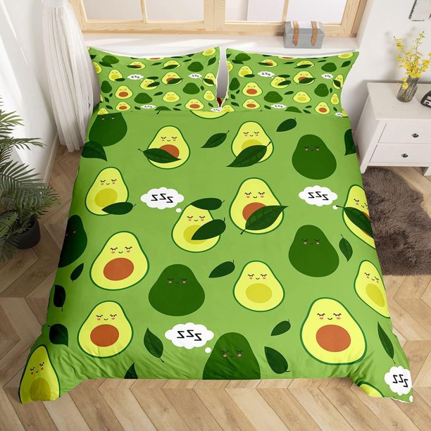 Lindo Aguacate Funda Nórdica para Niños, Niñas Fruta Verde Funda Nórdica Full
