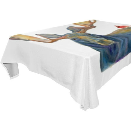 

POPCreation Elk And Red Bird Tablecloth 60x104 inches