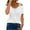 White, variant on IROINNID Shirt for Women Casual Off The Shoulder Lace Regular Fit Short Sleeve Tops V-Neck Shirt Summer Tops White