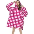 thumbnail image 4 of Plaid Print Oversized Blanket Hoodie, Wearable Blanket Adult For Women Men And Teenager, Super Soft Warm Flannel Fluffy Hooded Blankets Sweatshirt With Big Pocket, 4 of 8