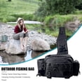 thumbnail image 4 of Bolsa de pesca Mochila de pesca multibolsillo impermeable de un solo hombro para exteriores, 4 of 7