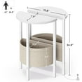 thumbnail image 2 of Side Table, Small Round End Table with Fabric Basket, Set of 2 Half Round Side Table Half Moon Tables, Circle Accent Coffee Table, Sofa Table Nightstand for Living Room Bedroom Small Space, 2 of 18