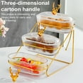 thumbnail image 3 of Shoreew 3-Tier Dried Fruit Display Tray with Nut Stand Stylish Elk Lid Sturdy Plastic Iron Frame Fruit Plate Nordic Fashion Snack Tray for Fruits Candies Nuts, 3 of 5