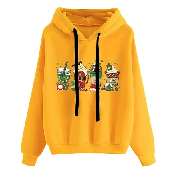 Sudadera de Cuello Redondo de Navidad Para Mujer Sudaderas Con Capucha Moda Casual Impreso Blusa de Manga Larga Impreso Pullover Tops Odeerbi ODB196583
