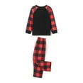 thumbnail image 5 of Caoirhny Family Matching Christmas Pajamas, Romper/Letter Print Long Sleeve Tops and Plaid Pants Sleepwear Loungewear Set, 5 of 9