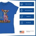 thumbnail image 4 of Tee Hunt in My Mind I'm Six Foot Five T-Shirt Dean Russo Chihuahua Women's T-Shirt Tee, Blue, Large, 4 of 5