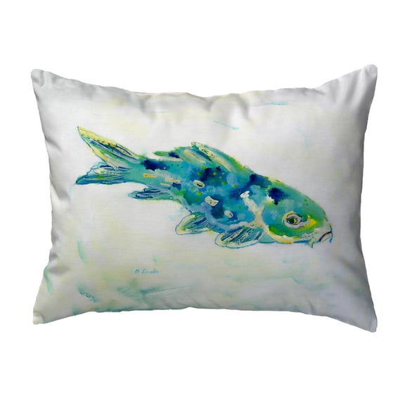 Betsy Drake Interiors Blue Koi No Cord Pillow 16x20