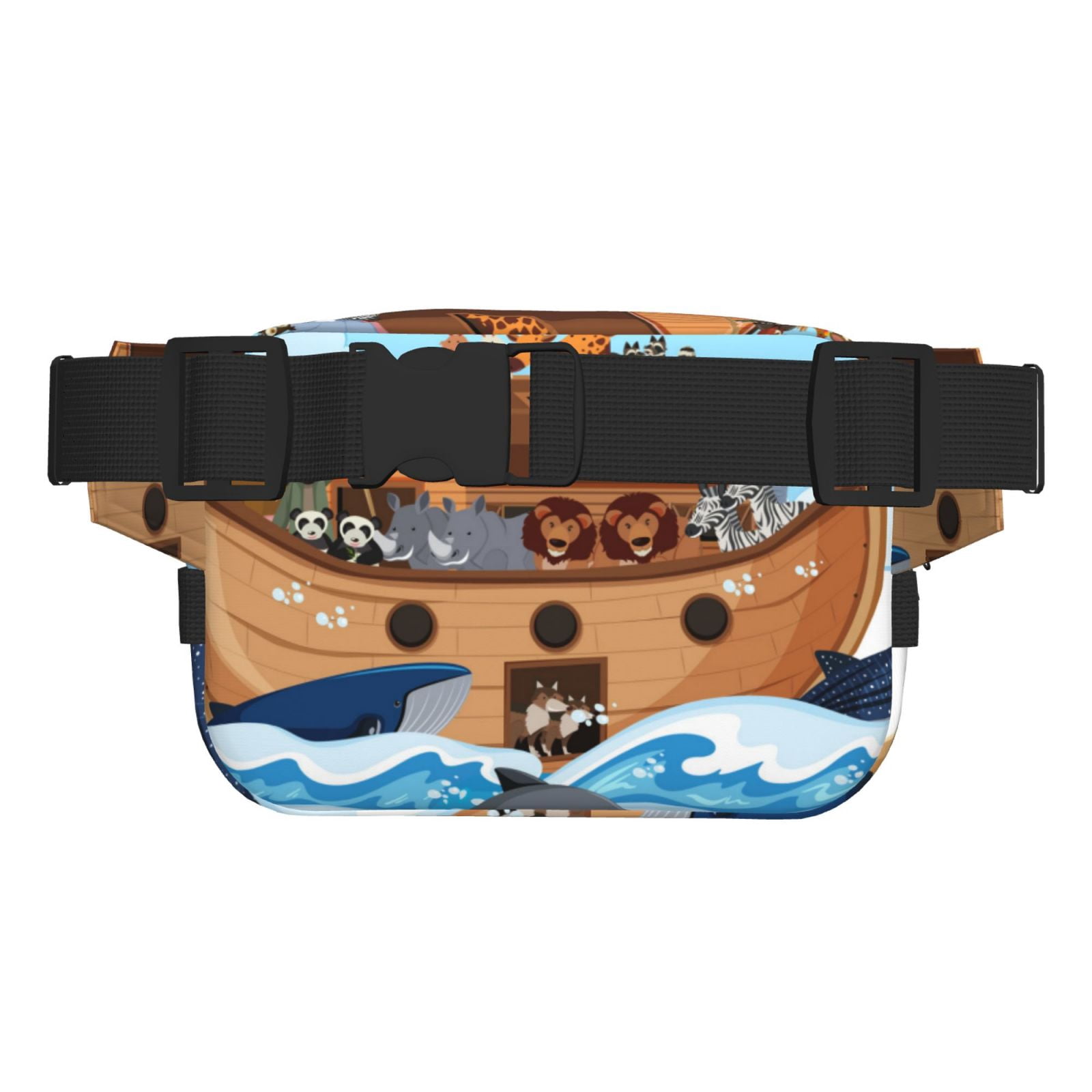 Hirioo Animals on Noah's Ark for Double Layer Waist Bag Adjustable Fanny Pack For Travel Running Hiking