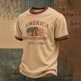 thumbnail image 2 of WEIWEN Men Patriotic T Shirts Men's 4th of July Shirt American Flag Short Sleeve T-Shirt 1776 Patriotic Cotton Tee Shirt Khaki, XXXL, 2 of 4