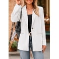 thumbnail image 3 of Chaqueta Blazer de Pana para Mujer PRETTYGARDEN Invierno Blanca Talla M, 3 of 8