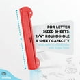 thumbnail image 7 of Enday 3 Ring Hole Punch with Plastic Ruler for 3 Ring Binder, Red 1 Pack, 7 of 7