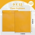 thumbnail image 3 of Clasp Envelopes 9x12,Goefun Manilla Envelopes 100 pack, 100GSM paper, Catalog Brown Kraft Large Envelopes with Clasp Closure and Gummed Seal for Business, Legal, Office, Home and School, 3 of 6