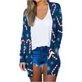 thumbnail image 1 of hirigin Women Christmas Cardigan, Long Sleeve Open Front Graphic Ladies Outwear for Daily Party, 1 of 5