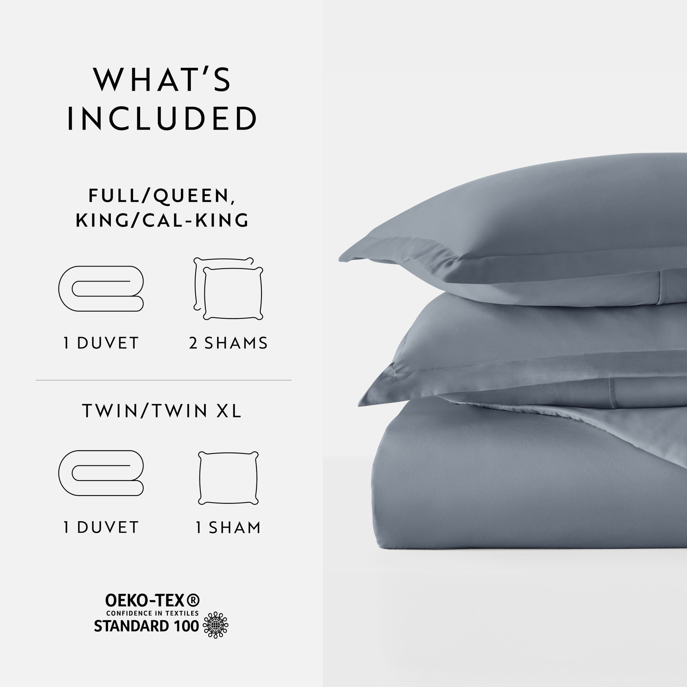 Noble Linens 2-Piece Stone Duvet Cover Set, Twin/Twin XL