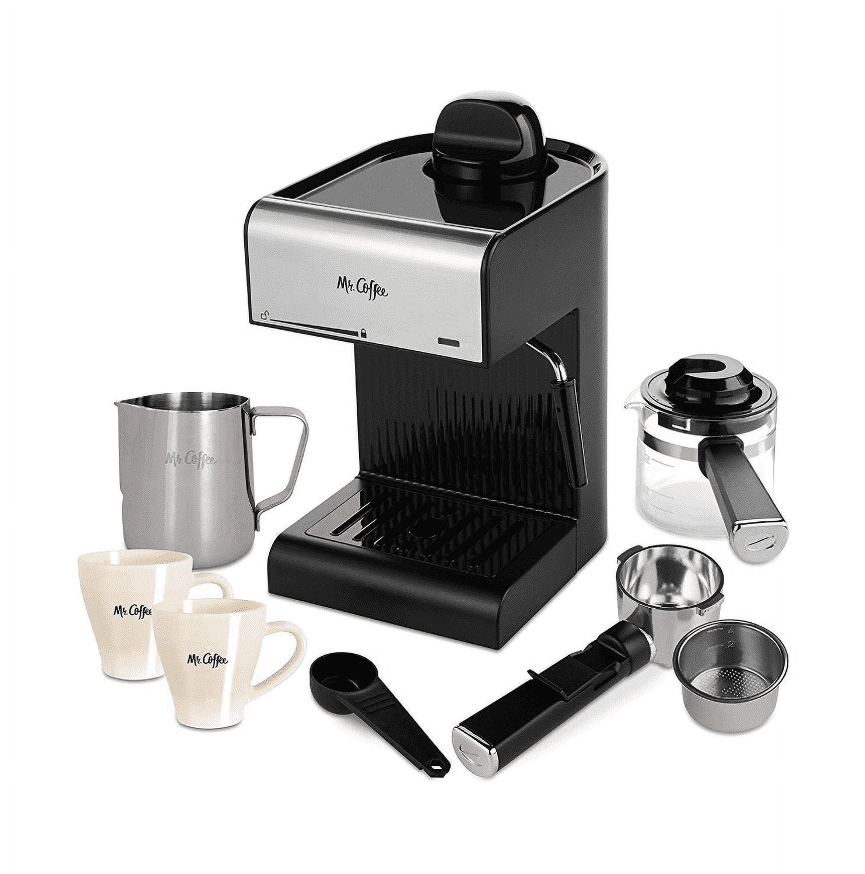 Mr. Coffee Caf Steam Automatic Espresso and Cappuccino Machine, 20 oz,  Silver 