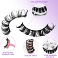 thumbnail image 4 of Dinheiro 10 pares de pestañas postizas 3D, extensiones de pestañas artificiales, pestañas postizas con clip para pestañas, pestañas rizadas en D, pestañas tenues y esponjosas para maquillaje de ojos, 4 of 7