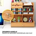 thumbnail image 4 of Desk Pen Organizer, Decorative Durable Space Saving Easy Assembly Wooden Desktop Organizer Stylish DIY With Drawer For Document For Home, 4 of 8