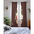 thumbnail image 3 of Cherry Blossoms Sheer Curtains 84 Inch Length 2 Panels Set for Living Room/Bedroom, Japanese Spring Floral Leaves Rustic Brown Kitchen Curtains Grommet Semi-Sheer Curtains Window Treatments 42"x84"x2, 3 of 7