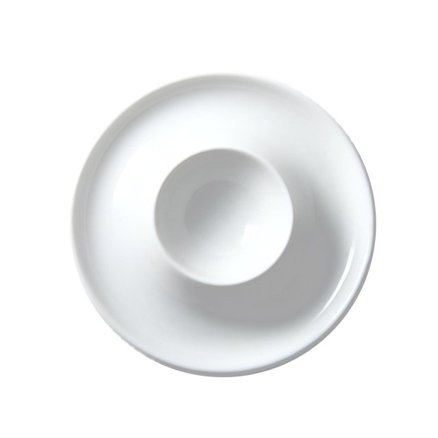 hueveras de cerámica, soporte para huevos de porcelana blanca crema, con estante para huevos, apto para cocina, comedor (blanco) JFHHH pequeña