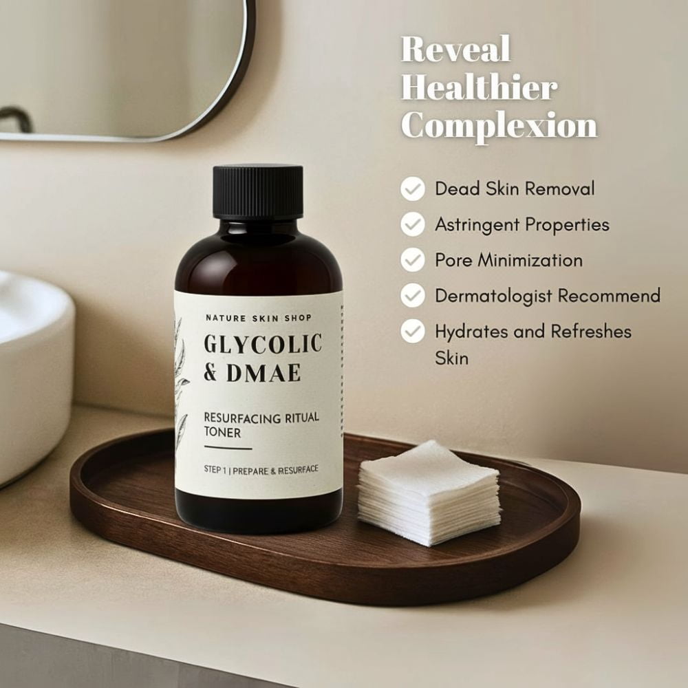 Nature Skin Shop Glycolic Acid and DMAE Resurfacing Toner Liquid 4 oz