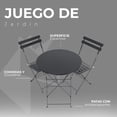 thumbnail image 4 of Juego de Muebles para jardín - Set de 3 Piezas Incluye una Mesa Redonda y Dos sillas Plegables para Exteriores - Patio, terraza (Gris Oxford), 4 of 8