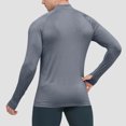 thumbnail image 4 of BELTNOV Men's 1/4 Zip Mock Neck Athletic Compression Long Sleeve Shirt Quick-Dry Stretch Workout Base Layer Moisture Wicking Undershirt for Gym Running Gray, 4 of 4