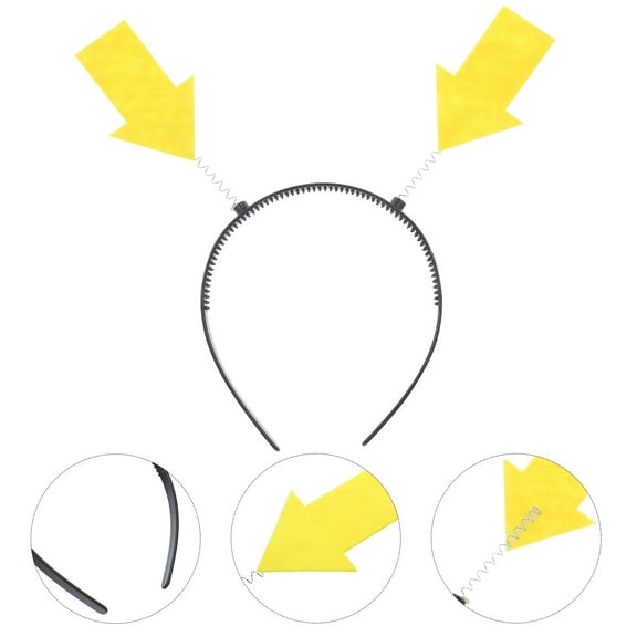 WRITWAA Lightweight Yellow Arrow Headband, Universal Size Party Hair Accessory, Comfortable Cloth Decoration for Women and Girls