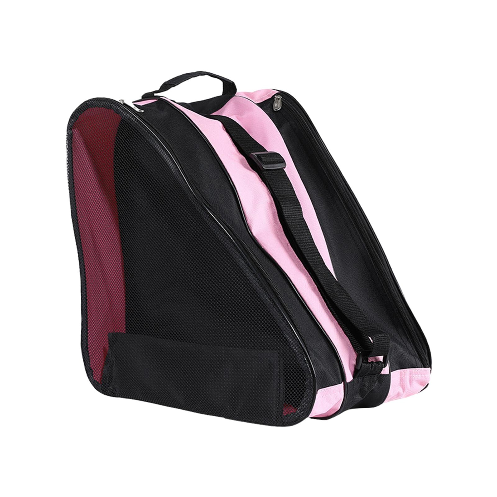 Roller Skates Bag Skating Shoes Bag Ice Skates Bag Roller Skates Storage Bag Portable Top Handle Case Inline Skates Bag Pink