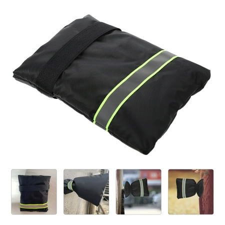 Omeite Outdoor Winter Faucet Cover 2pcs, Anti-Freezing Insulation Water Pipe Protector with Reflective Strip, Black 18x15x5cm