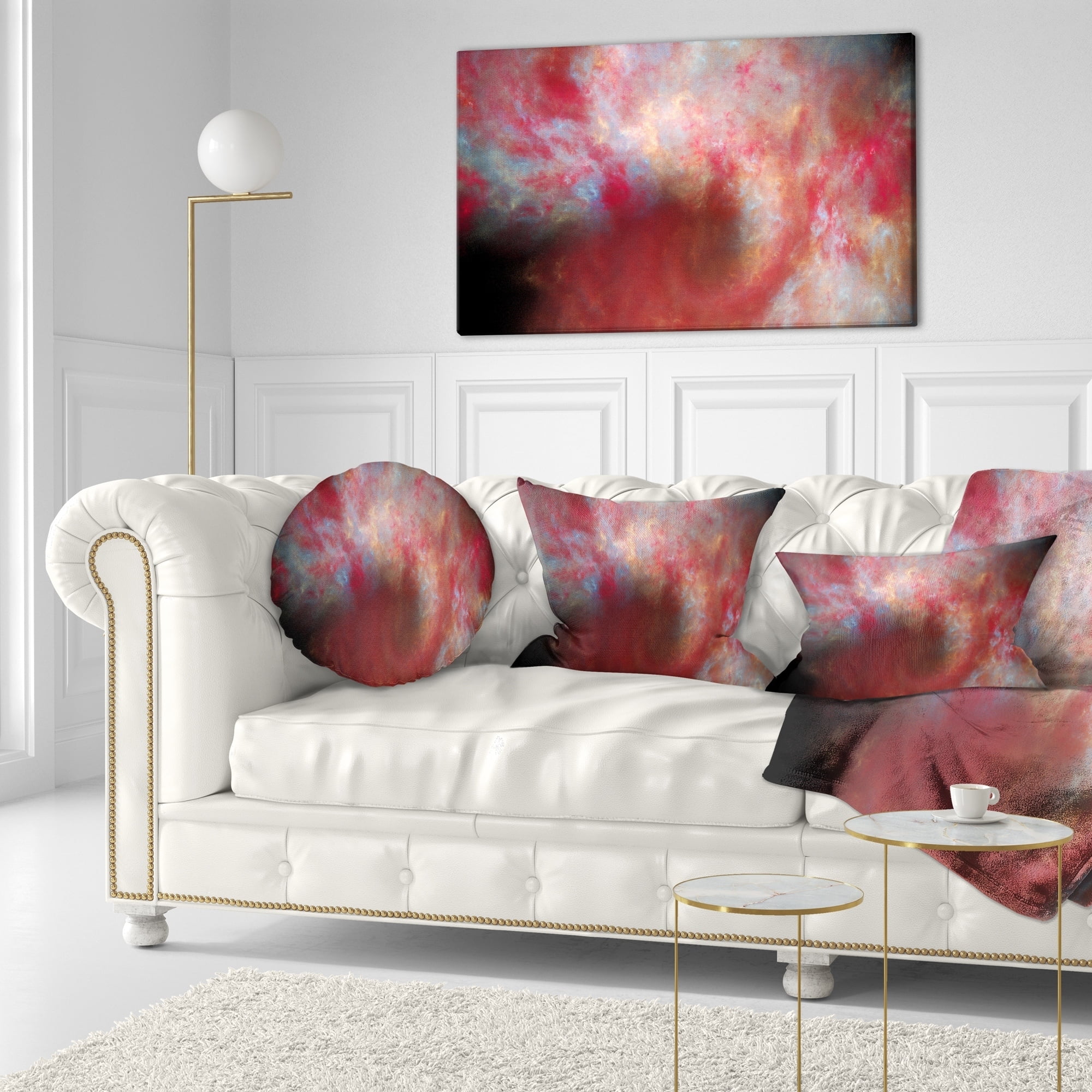 in x 26 in Sofa Throw Pillow 26 in Designart CU16364-26-26 Red Starry Fractal Sky Abstract Cushion Cover for Living Room 