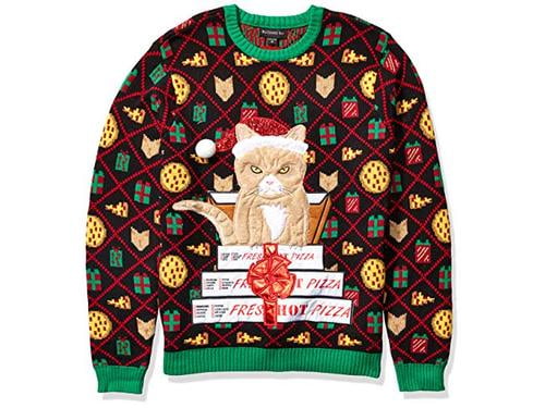 pizza cat christmas sweater