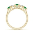 thumbnail image 2 of ANGARA Natural Half Eternity 5 Stone Emerald and Diamond Wedding Band in 14K Yellow Gold for Women (Size-3.8mm) | May Birthstone, Birthday, Anniversary, Jewelry Gift for Women | Natural Emerald Ring, 2 of 10