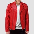 thumbnail image 2 of Mens Bomber Jacket Men Motorcycle Lapel Asymmetric Zip-Up Blet Slim Fit Biker Coat M-5XL, 2 of 9