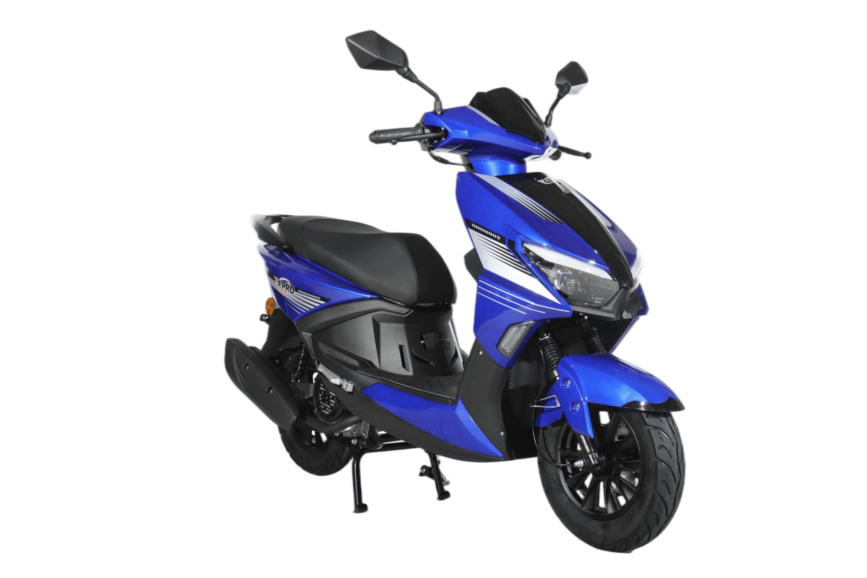 X-Pro Solara 150cc Gas Moped, Fully Automatic Moped with Electric & Kick Start, 10" Aluminum Wheels, Front Disc Brake, LED Headlight, Underseat Storage