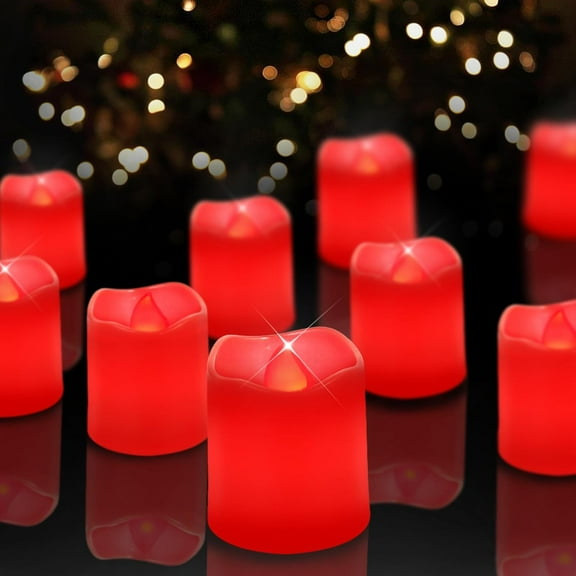 Flameless Votive Candles, Flicke Electric Fake Battery Operated LED Candles, Hour Long Lasting LED Tea Lights for Wedding,Halloween,Christmas,Party and Holiday Decoration