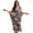 Tropical Hibiscus Plumeria Palm Leaves, variant on Xoenoiee Lemon Leaves Print Kaftan Dresses for Women Plus Size V Neck Caftans Long Batwing Sleeve Beach Cover Up High-Slit Summer Mumu Dresses