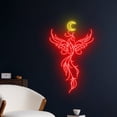 thumbnail image 2 of Handmadetneonsign Fiery Phoenix Moon Wall Art, Mythical Phoenix Wall Decor, Tribal Firebird Wall Decor, 2 of 5
