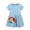 Light Blue, variant on Toddler Girl Clothes Cartoon Dress Casual Short Sleeves Dresses Cotton T-Shirt Girl Summer Basic Tunic Dress