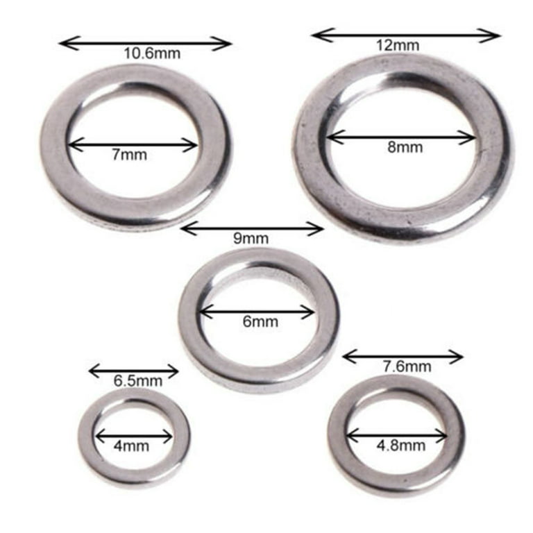 50Pcs High Quality Double Solid Durable Swivel Snap Stainless Steel Fish  Connector Fishing Split Rings S 