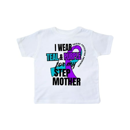 

Inktastic Suicide Prevention I Wear Teal and Purple For My Step Mother Gift Toddler Boy or Toddler Girl T-Shirt