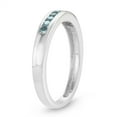 thumbnail image 2 of MyDiamondBox 1/4 Carat Total Weight (cttw) White Gold, Sterling Silver Channel Set Blue-Diamond Wedding Band for Women (Size: 7), 2 of 2