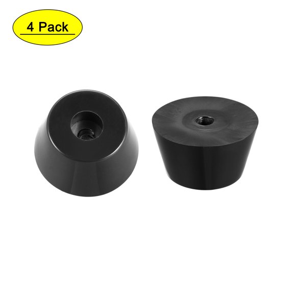 Uxcell 4pcs Rubber Feet Bumpers Pads with a metal washer Black 39x29x22mm