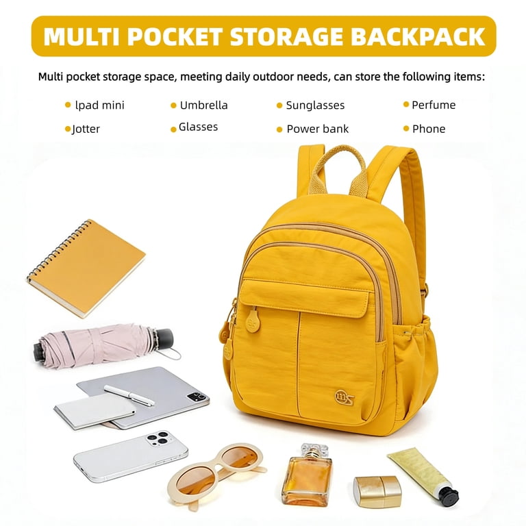 Mini Backpack Lightweight Water Resistant Daypack Multi Pockets Amazon.com: BAGSMART Mini Backpack for Women, Lightweight  main image 3